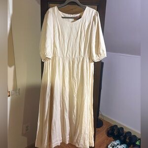 JessaKae Ivory Fern Dress Coastal Midi Dress